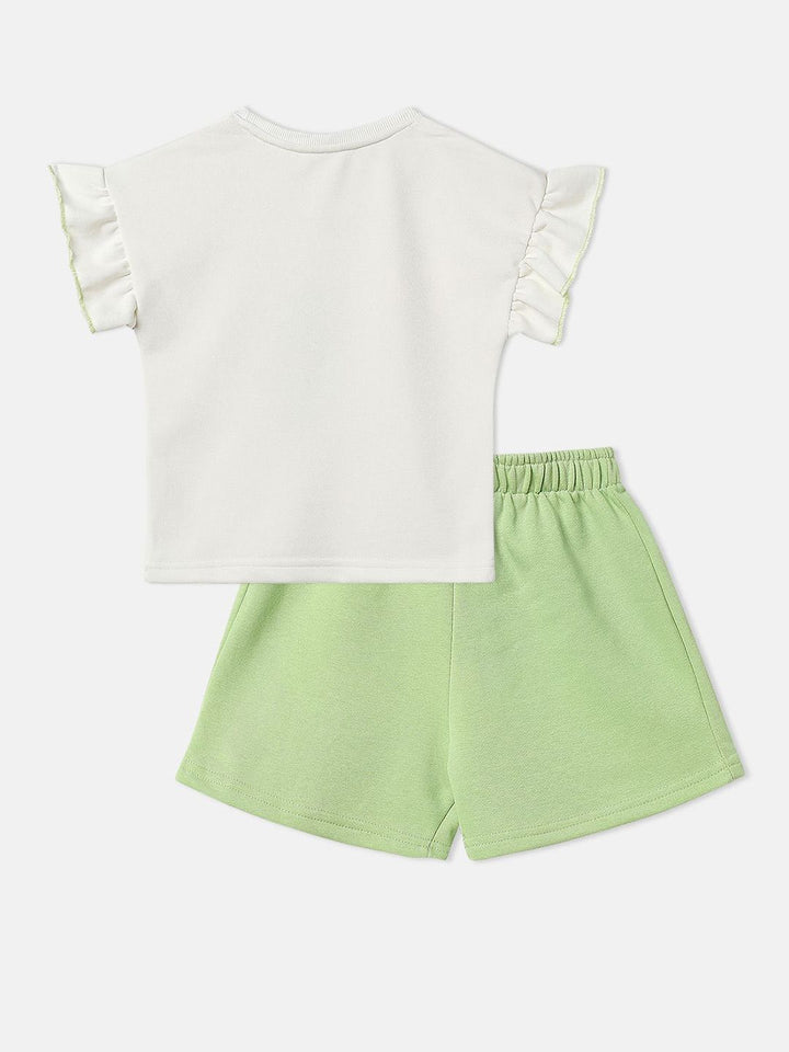 Nauti Nati Girls Floral Print T-shirt & Shorts