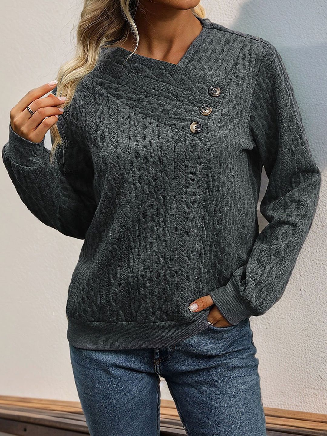 DressBerry Women Self Design V-Neck Top