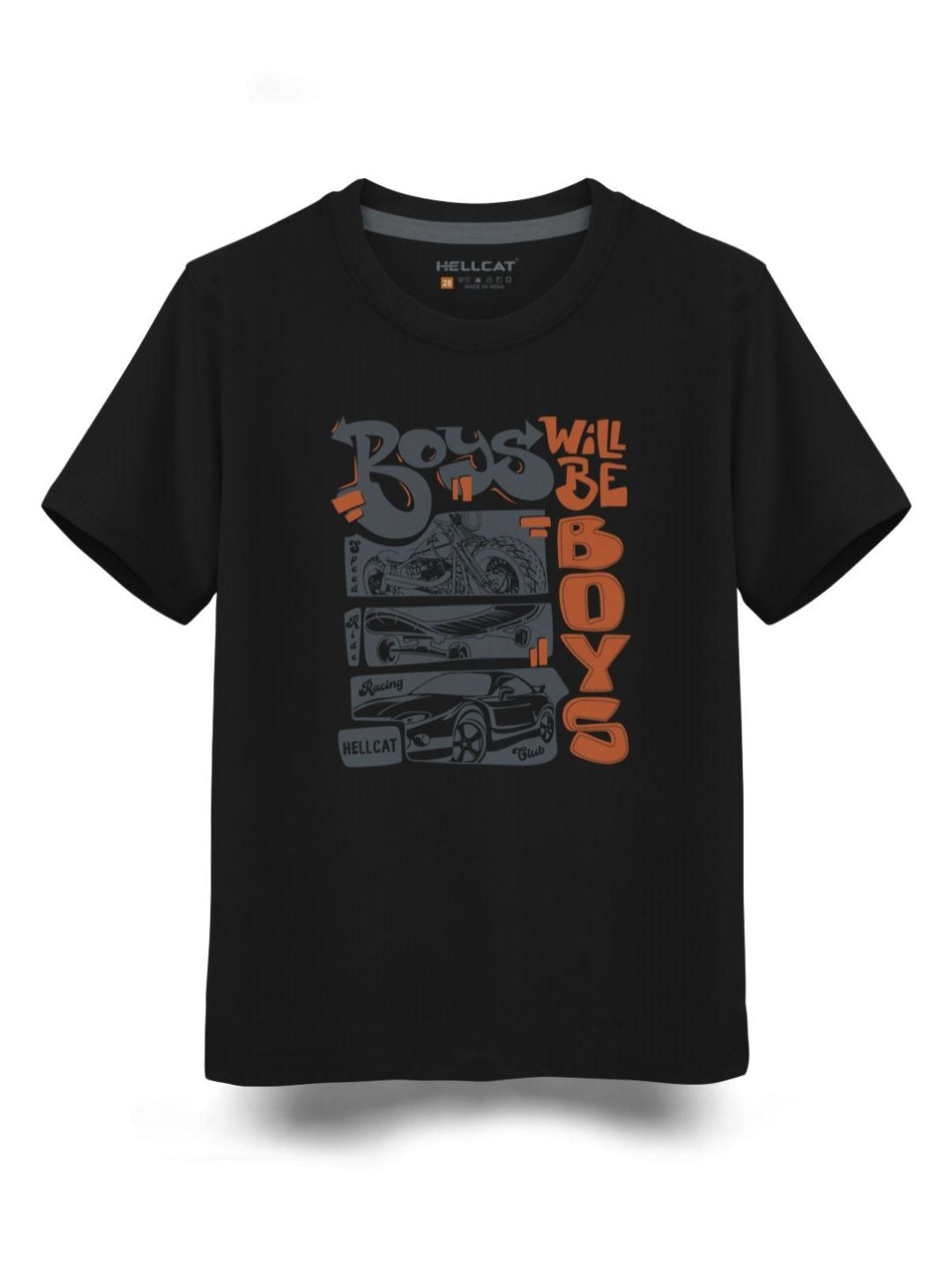 HELLCAT Boys Typography 3 Printed T-shirt