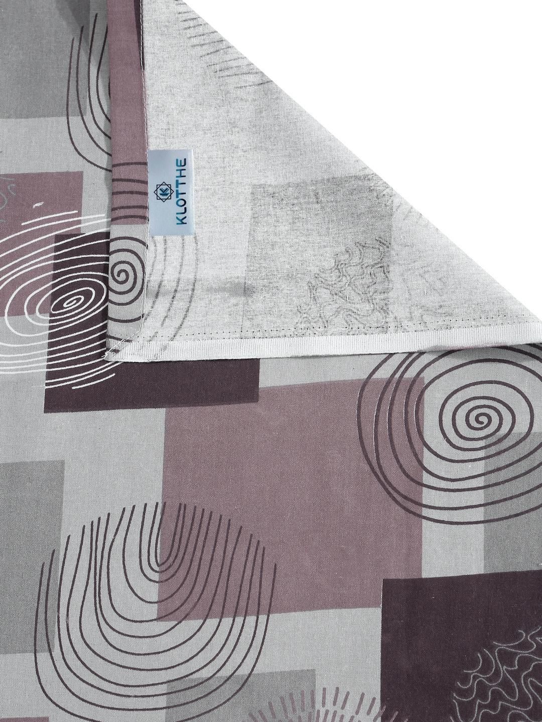 KLOTTHE Purple Geometric Cotton 400 TC King Fine Bedsheet with 2 Pillow Covers-98 x 89 inches