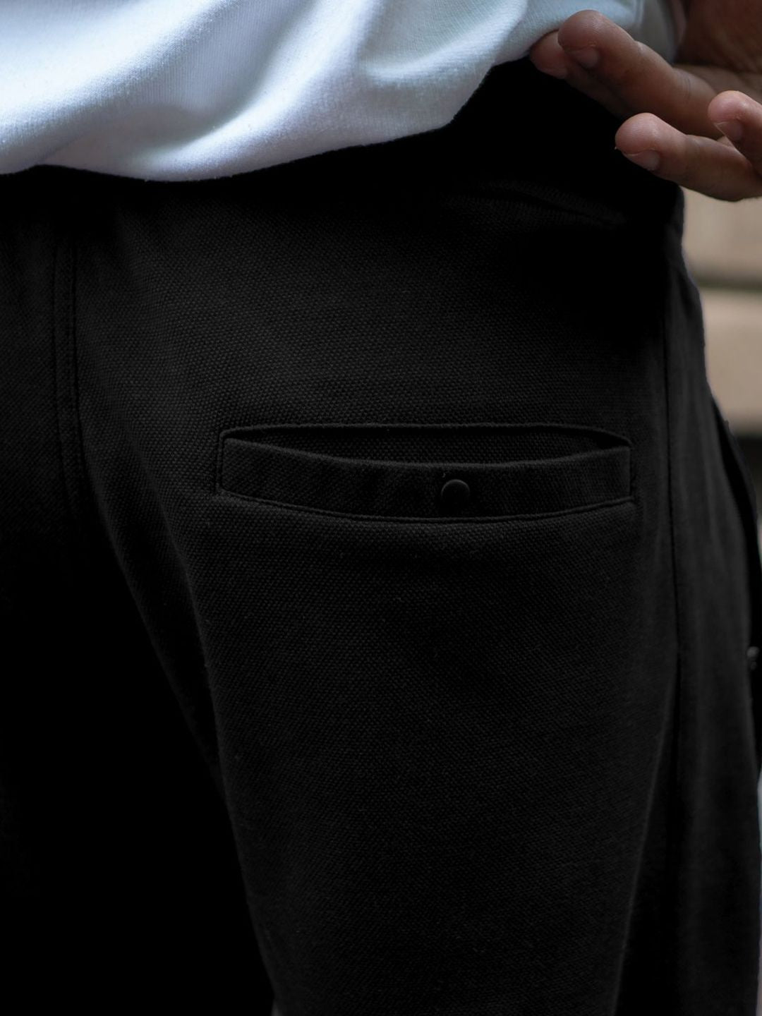 Powerlook Men Black Knitted Regular Fit Mid-Rise Cotton Track Pant