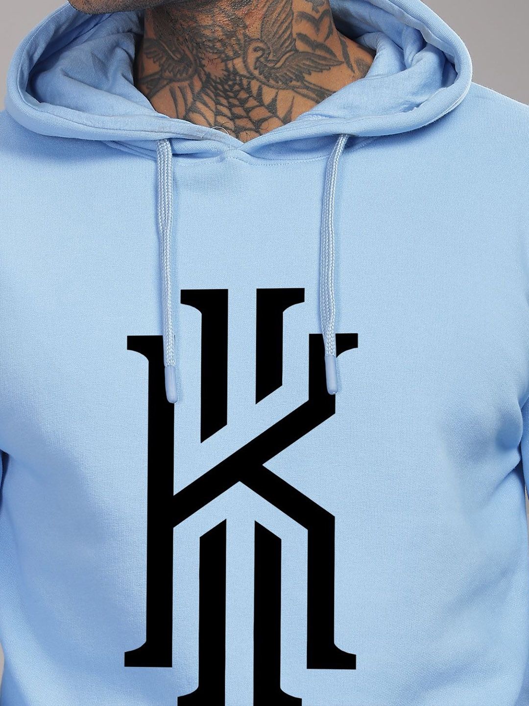 ADRO Men Graphic Printed Hood Cotton Pullover Sweatshirt