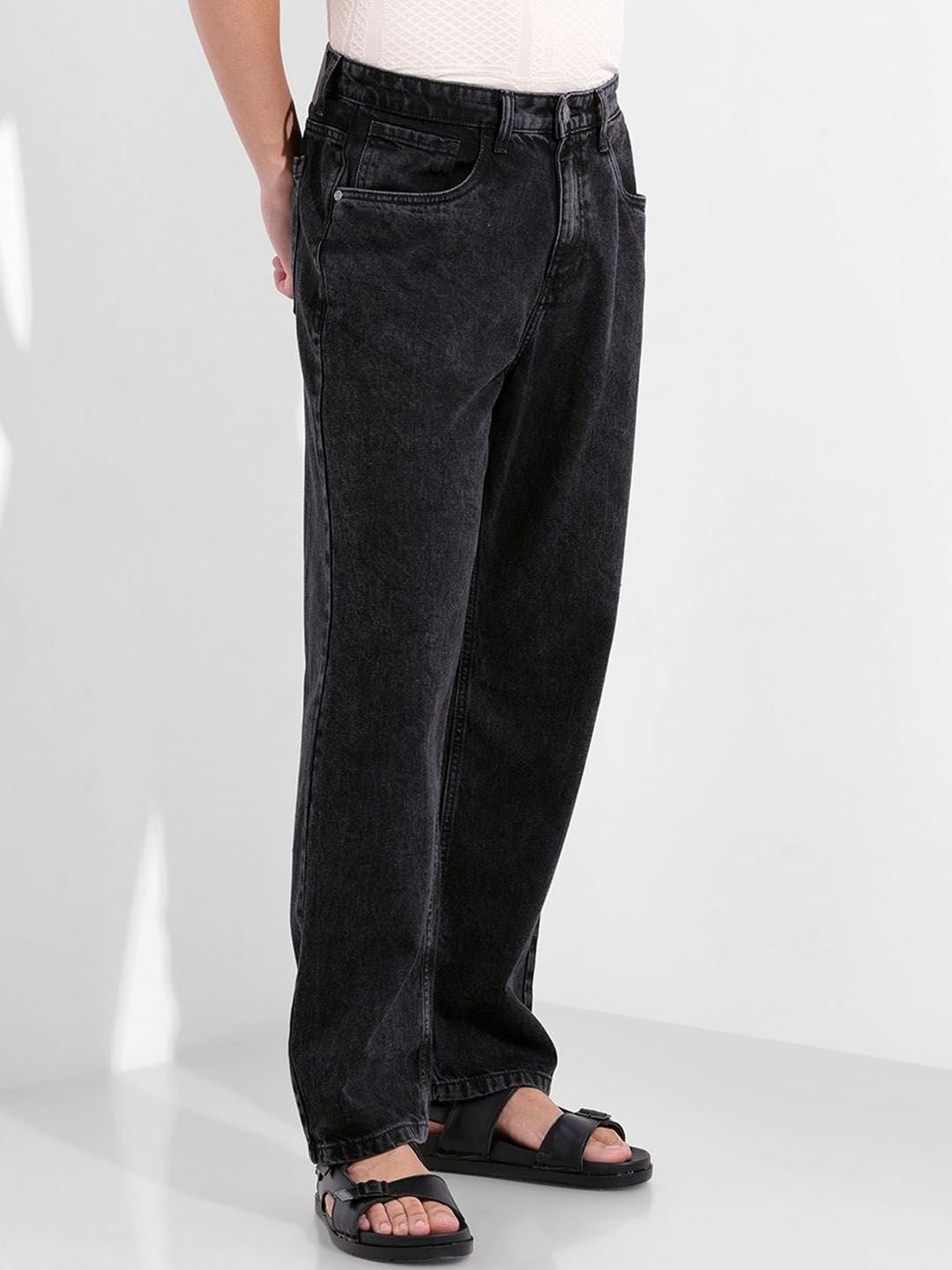 The Indian Garage Co Men Relaxed Fit Mid-Rise Cotton Light Fade Jeans