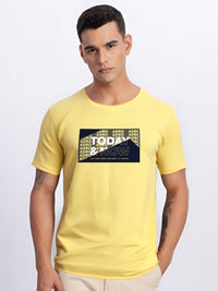 ADRO Typography Printed Round Neck Cotton T-shirt