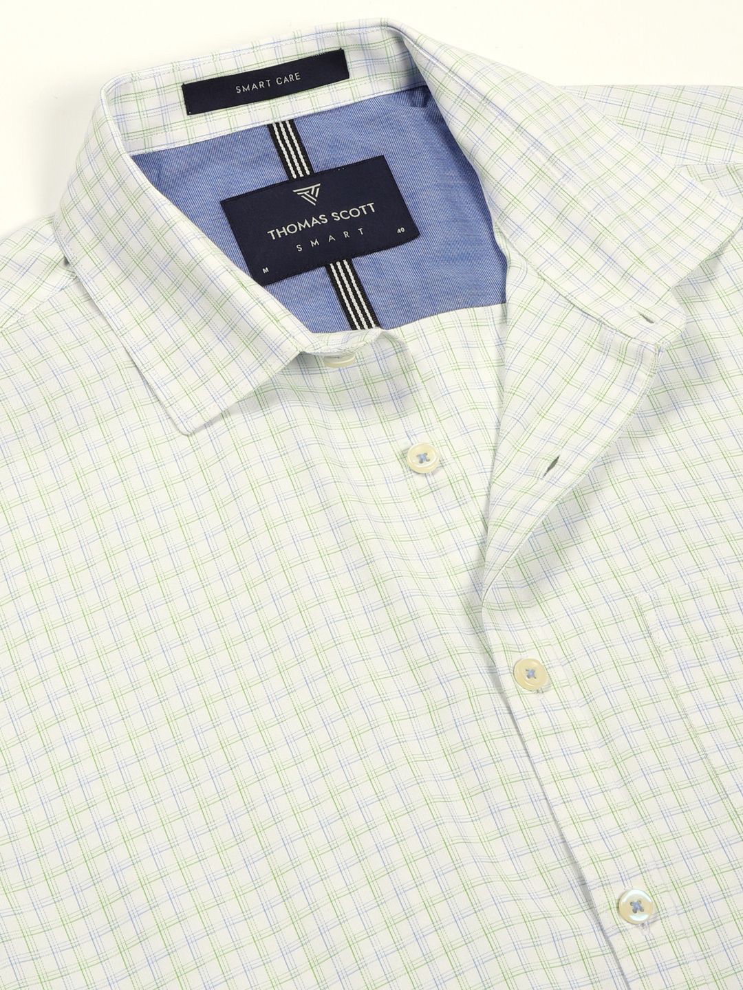 Thomas Scott Men Smart Micro Checks Opaque Formal Shirt