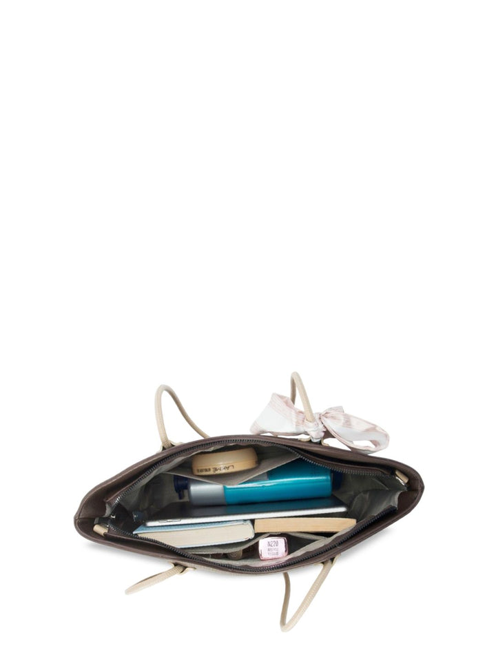 Lino Perros Colourblocked Oversized Bucket Tote Bag with Bow Detail