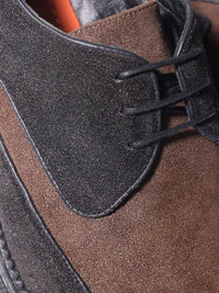 MONKSTORY Brown & Black Atelier 1860 Dual Tone Derby Lace-Ups