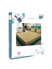 Myntra Elegant Homes Watak Kartun Hijau Kapas Tulen 400 TC Dilengkapi Cadar King Halus dengan 2 Sarung Bantal-98 x 89 inci