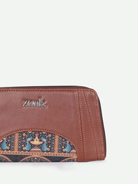 ZOUK Women Royal Indian Peacock Motif Arika Zipper Wallet