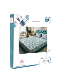 Myntra Elegant Homes Green Geometric Fitted 400TC Cotton Set Cadar King 2.50 m x 2.25 m
