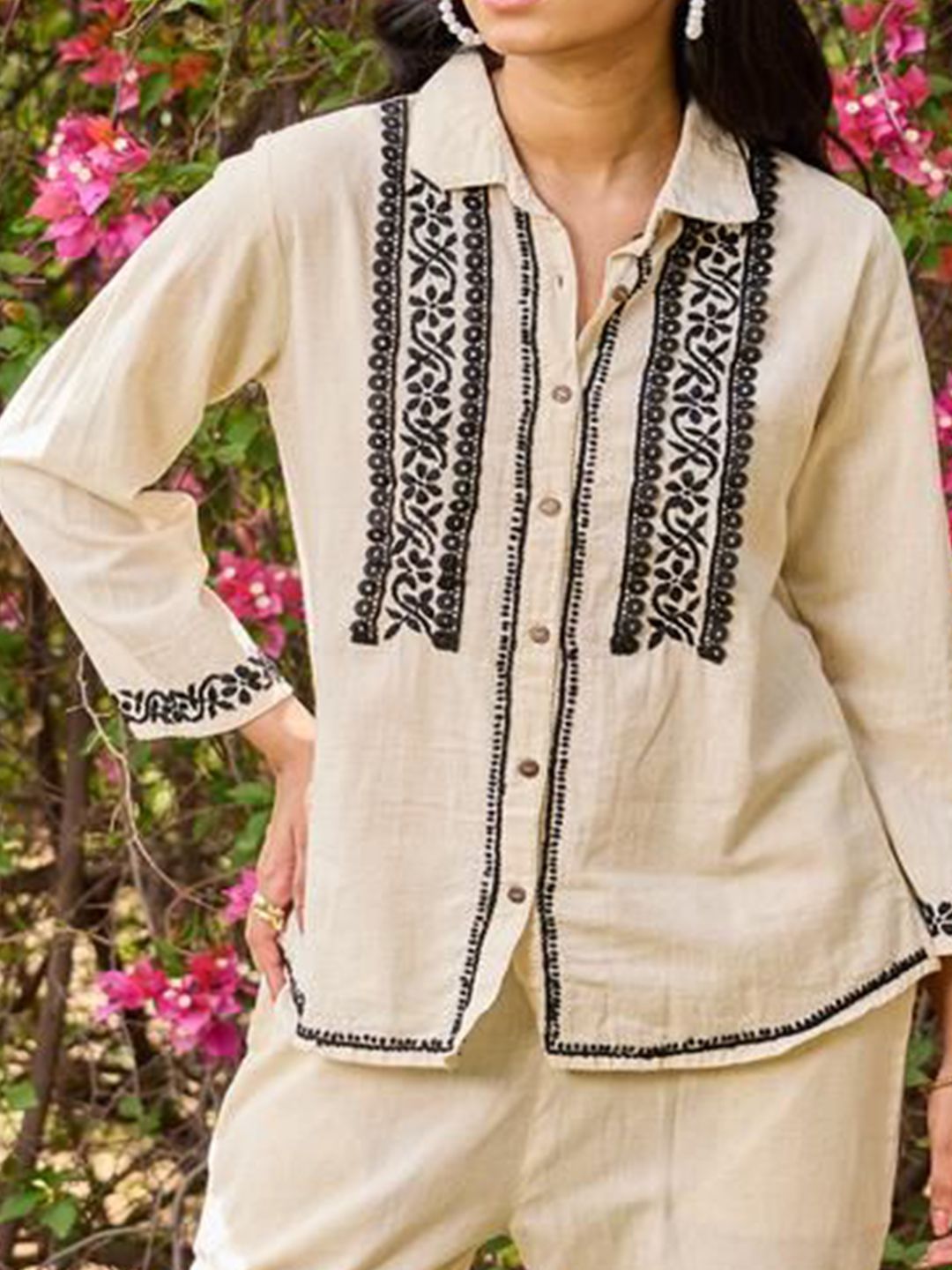 House of Chikankari Women Off White Cotton Chikankari Sulam Baju