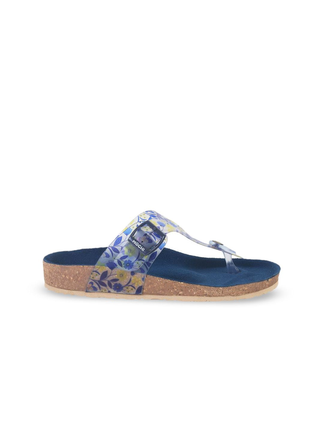 Mochi Women Printed T-Strap Flats