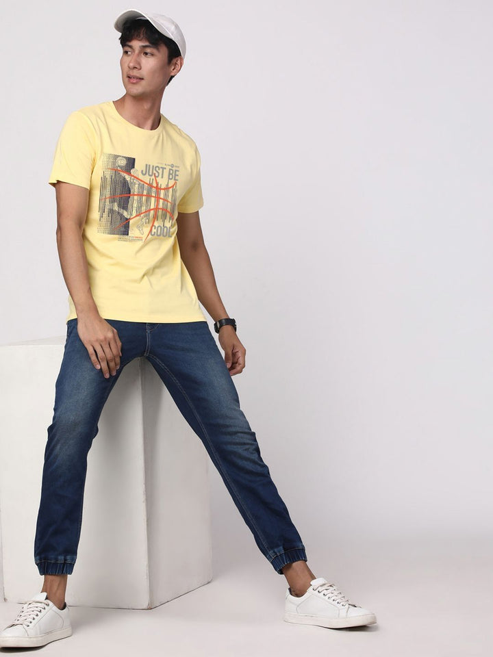 ADRO Men Graphic Printed Pure Cotton Round Neck T-shirt