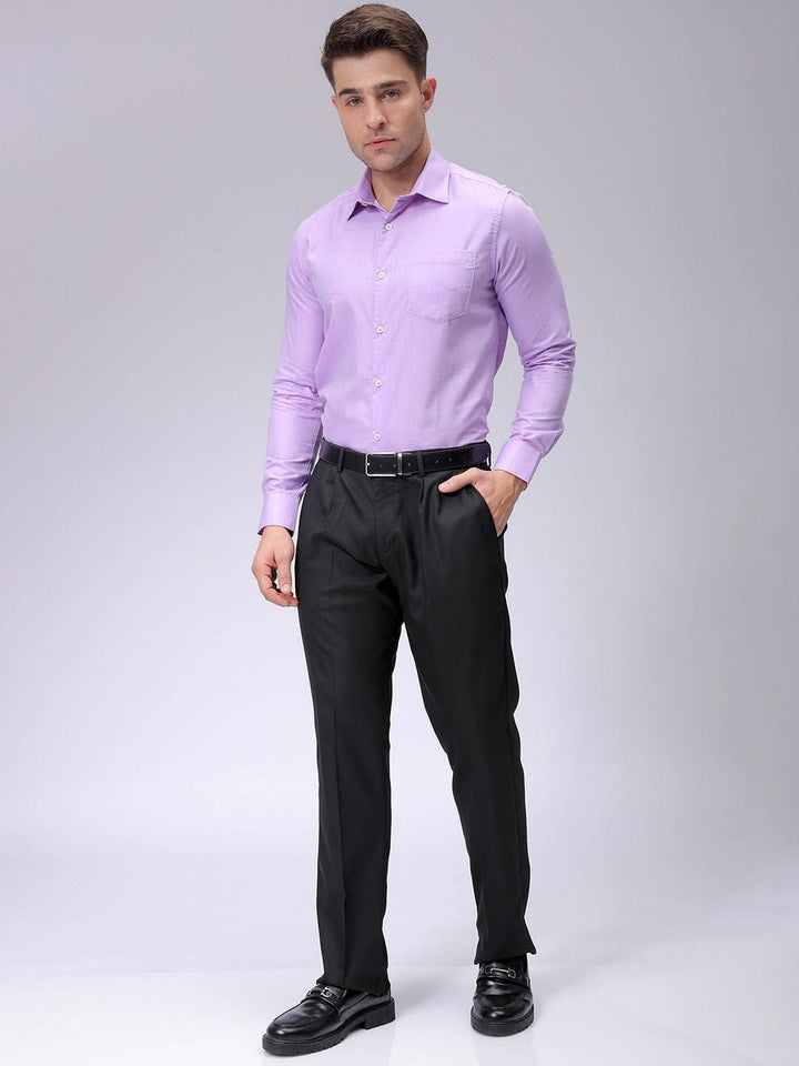 The Indian Garage Co. X Luxe Men Spread Collar Solid Cotton Slim Fit Formal Shirt