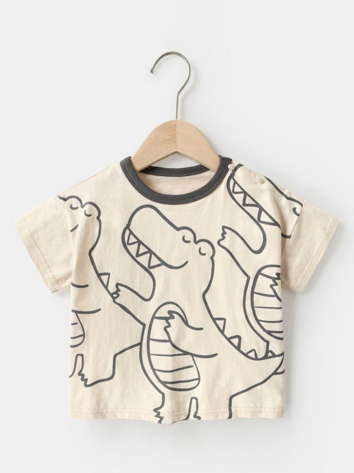 YK Kids Cotton Printed Round Neck T-shirt