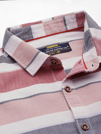 The Indian Garage Co Men Slim Fit Horizontal Striped Casual Shirt