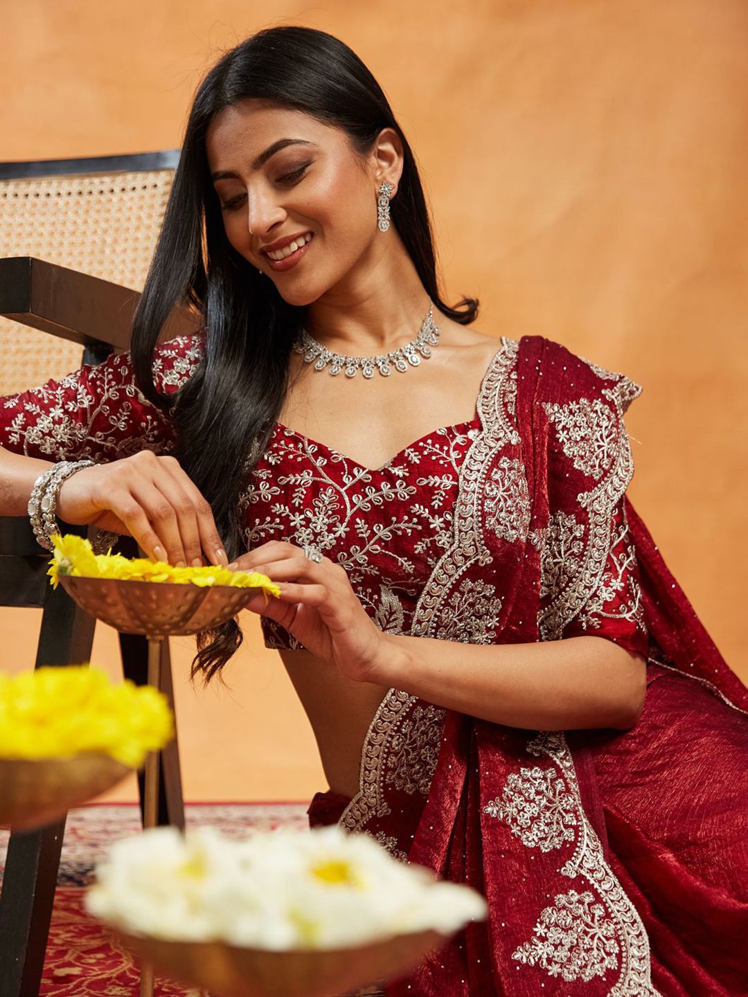 kasee Saree Labuci Bersulam Berhias
