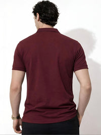 ADRO Men Brand Logo Polo Collar T-shirt