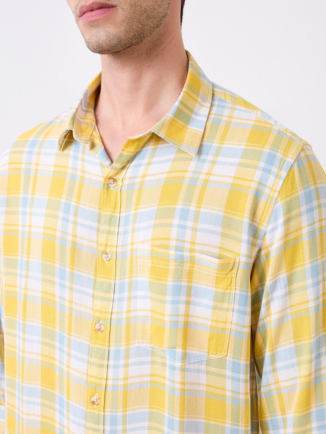 SPYKAR Men Slim Fit Opaque Checked Casual Shirt