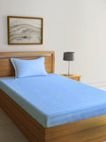 Myntra Elegant Homes Blue Striped 300 TC Single Bedsheet Set