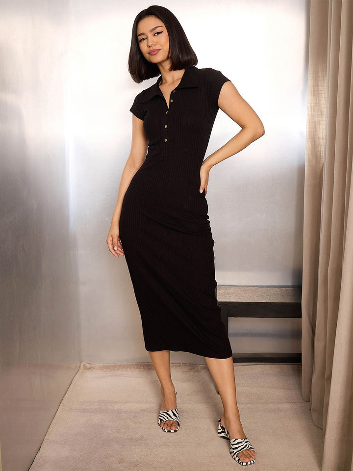 SASSAFRAS Bodycon Midi Dress