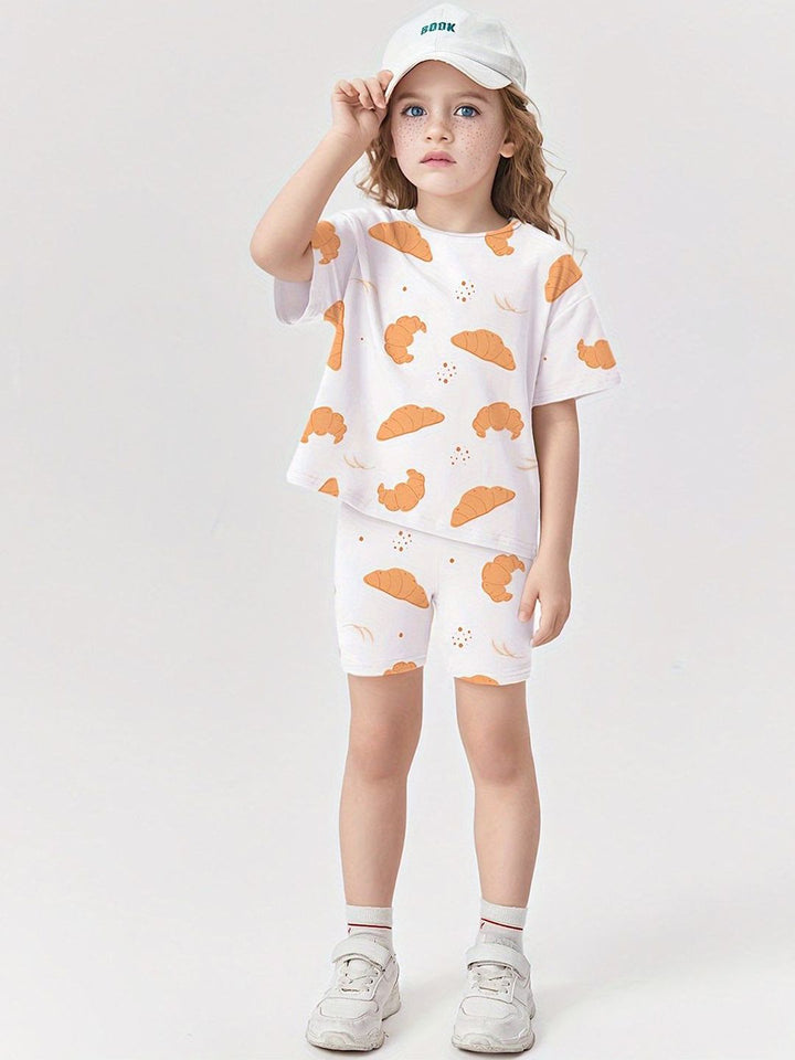 YK Girls Printed T-shirt with Shorts