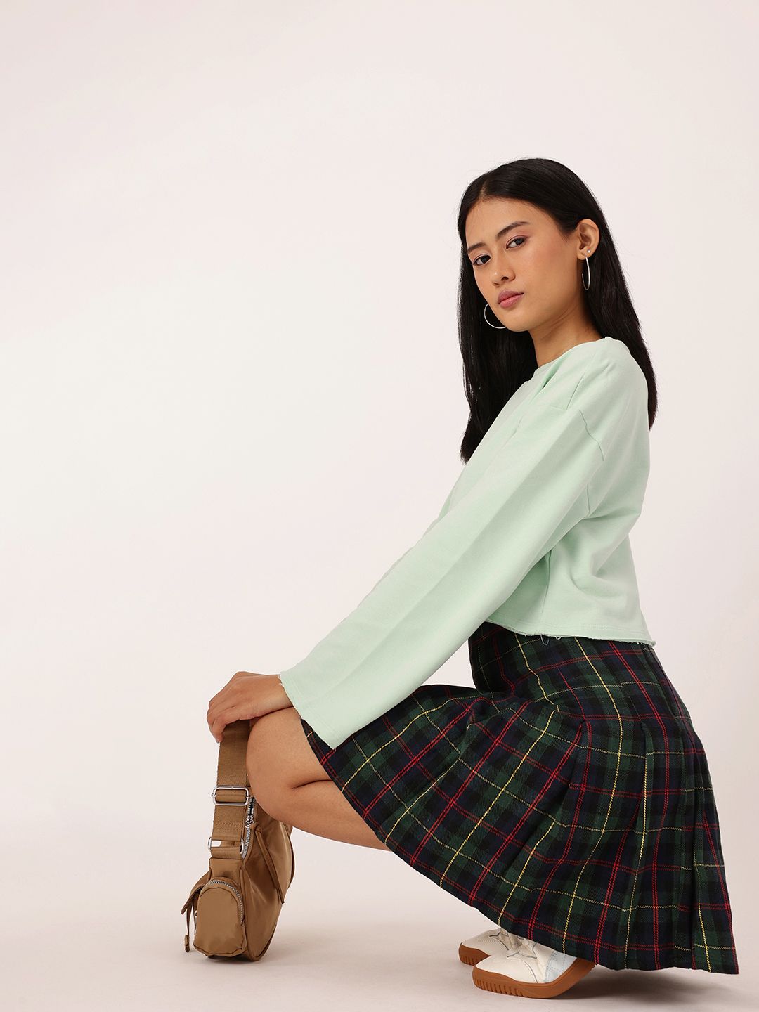 DressBerry Cotton Terry Boxy Crop Pullover Sweatshirts