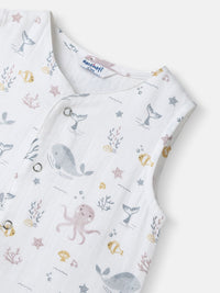 Nauti Nati Boys Printed Pure Cotton Jhabla With Shorts