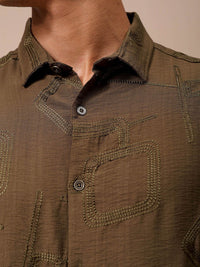 The Indian Garage Co Men Regular Fit Embroidery Resortwear Shirt