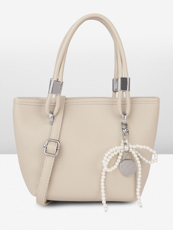 DressBerry Textured Structured Handheld Bag With Embellished