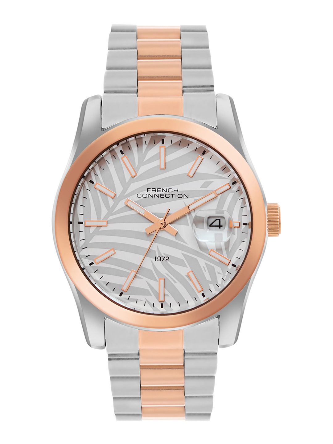Sambungan Perancis Lelaki Dial & Gelang Gelang Keluli Tahan Karat Tali Analog Watch FCH14RTM