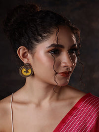 PANASH Gold-Plated Elephant Shaped Stone Studded Drop Earrings