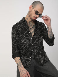 VASTRADO Men Classic Fit Spread Collar Abstract Printed Casual Shirt