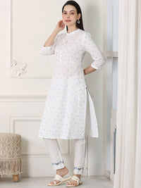 W Women Geometric Sequinned Kurta