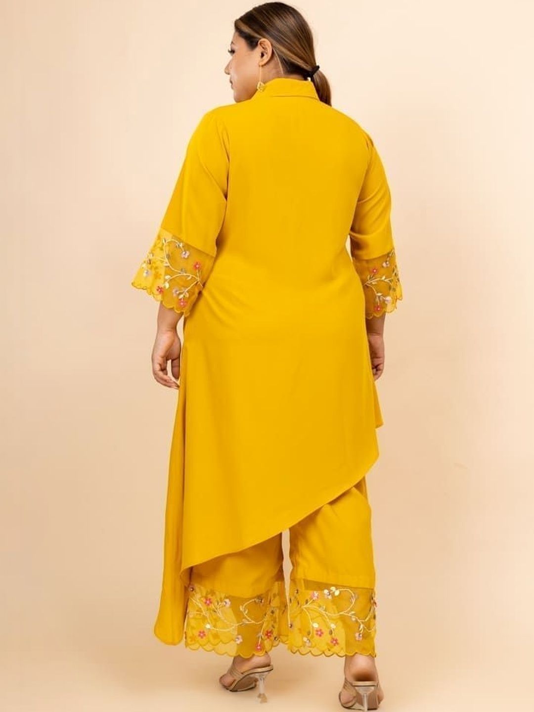 Mamicha Embroidered Shirt Collar Tunic & Trousers Co-Ords
