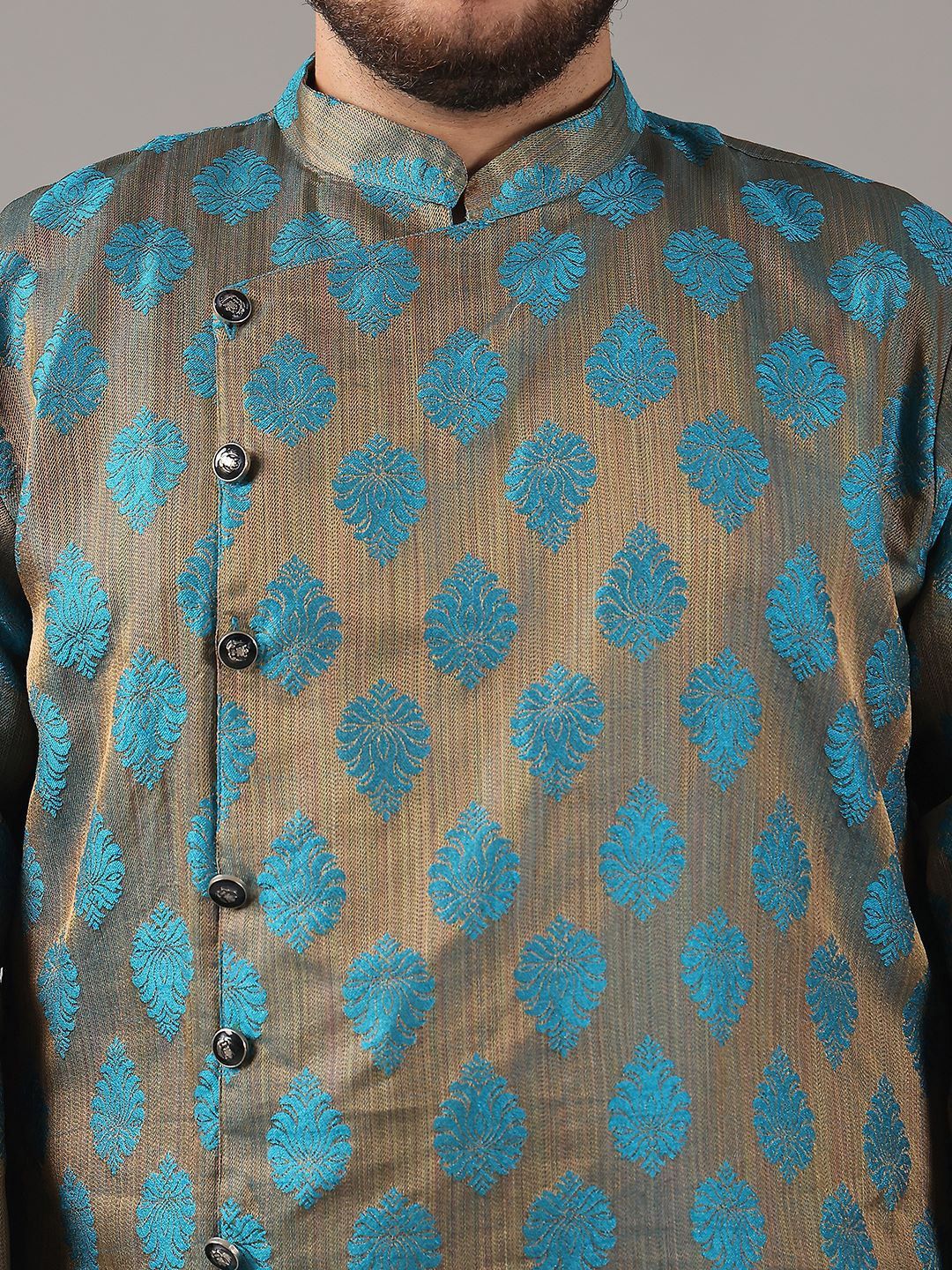 SOJANYA PLUS Plus Size Men Ethnic Motifs Woven Design Straight Kurta With Pyjamas