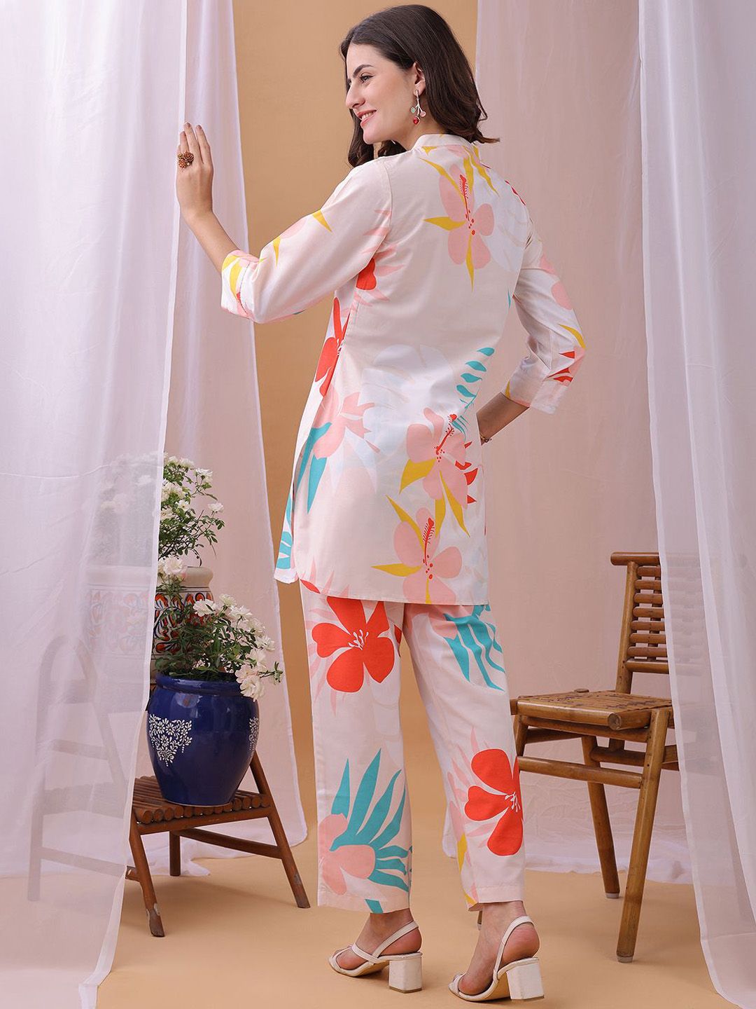 KALINI Printed Top With Trousers Co-Ords