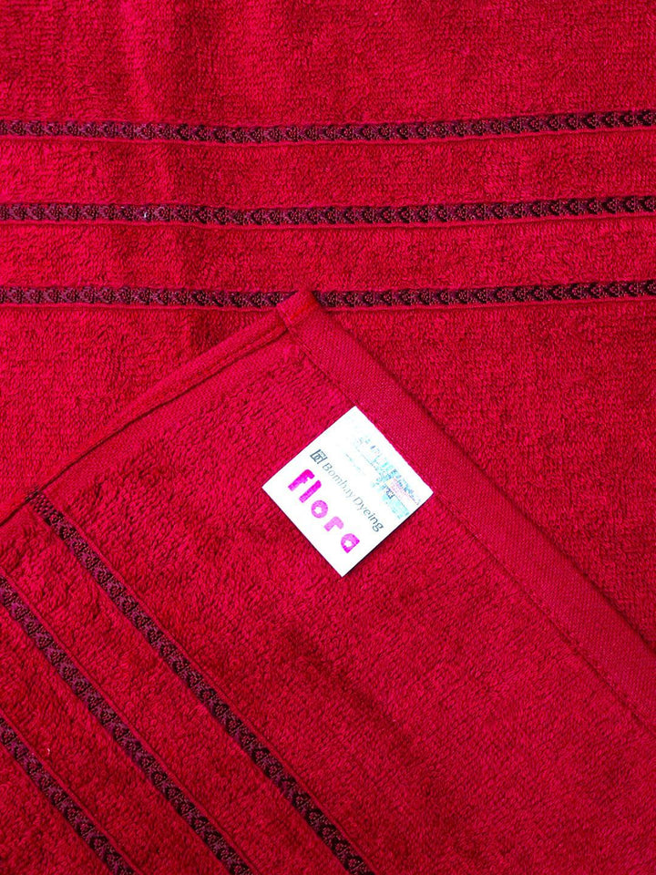 BOMBAY DYEING Maroon 4 Piece Cotton 400 GSM Towel Set