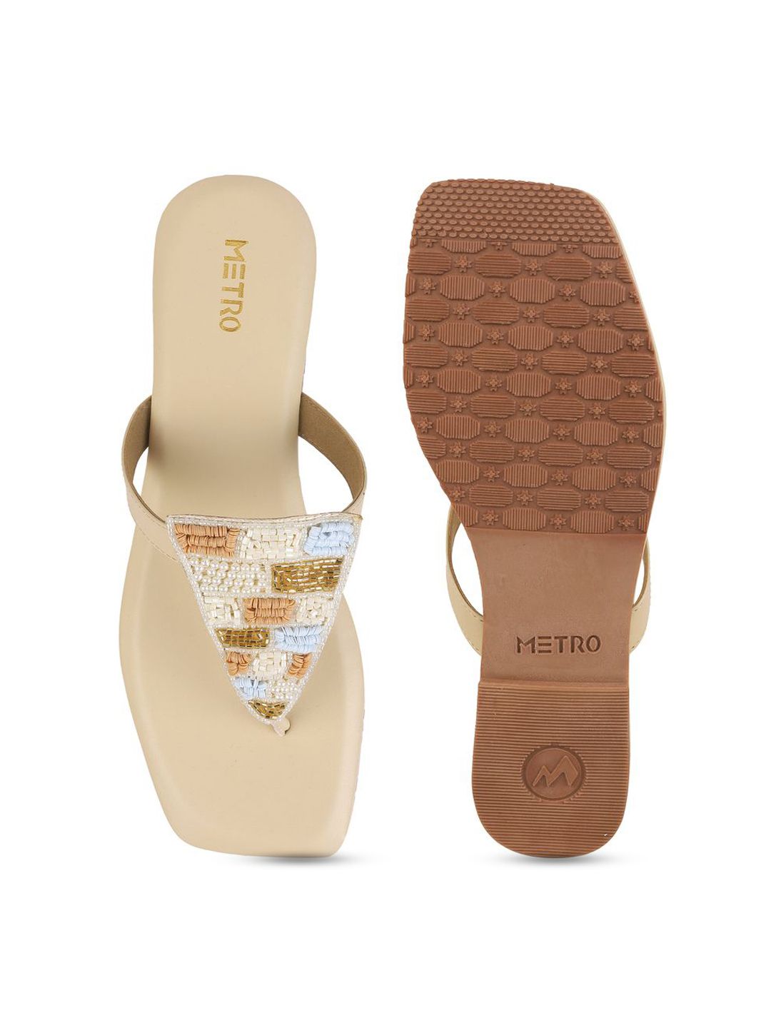 Metro Women Embellished Open Toe Flats with Bows