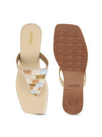 Metro Women Embellished Open Toe Flats with Bows