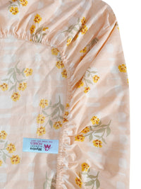 Myntra Elegant Homes White & Yellow Floral 300 TC Cadar Tempat Tidur Single dengan 1 Sarung Bantal