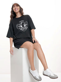 Tokyo Talkies Disney Simba Lion King Graphic printed Oversized Pure Cotton Tshirt