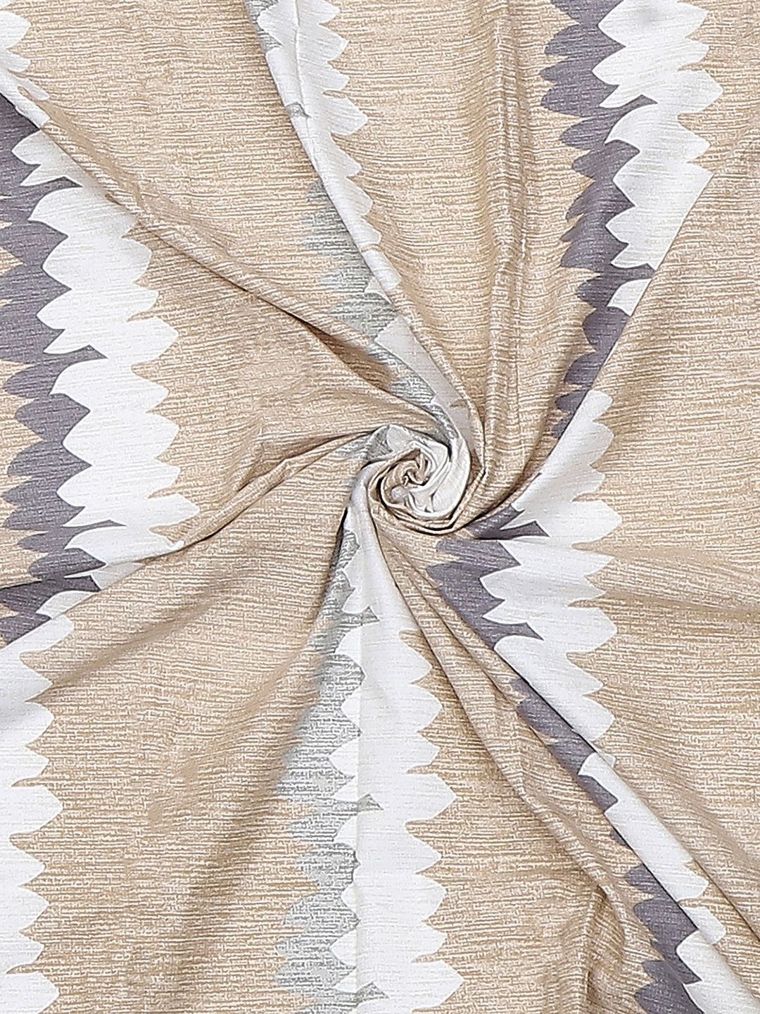 Monte Carlo Pixel Beige & Grey Printed 120 TC Single Bedsheet Set 1.52 m x 2.30 m