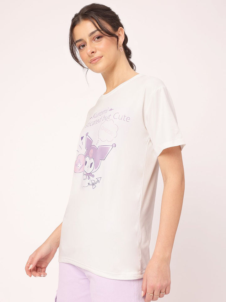 DressBerry Kuromi Kitty Graphic Drop Sleeves Tee