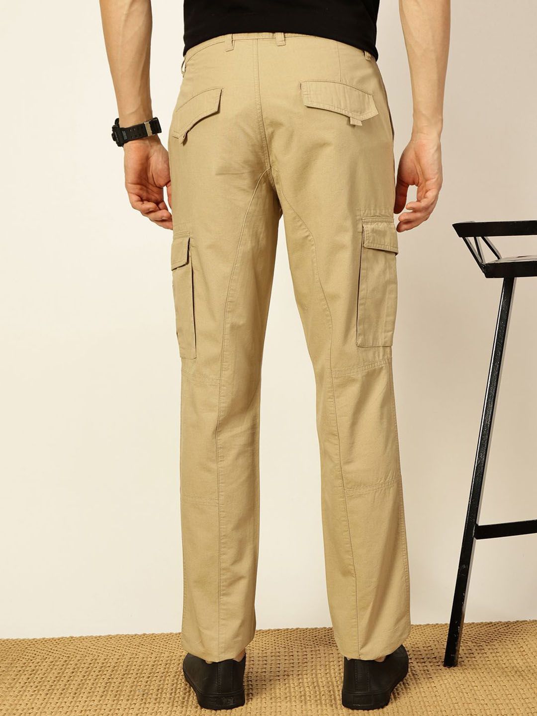 Thomas Scott Men Cricket Club Collection Cotton Mid-Rise Cargos Trousers