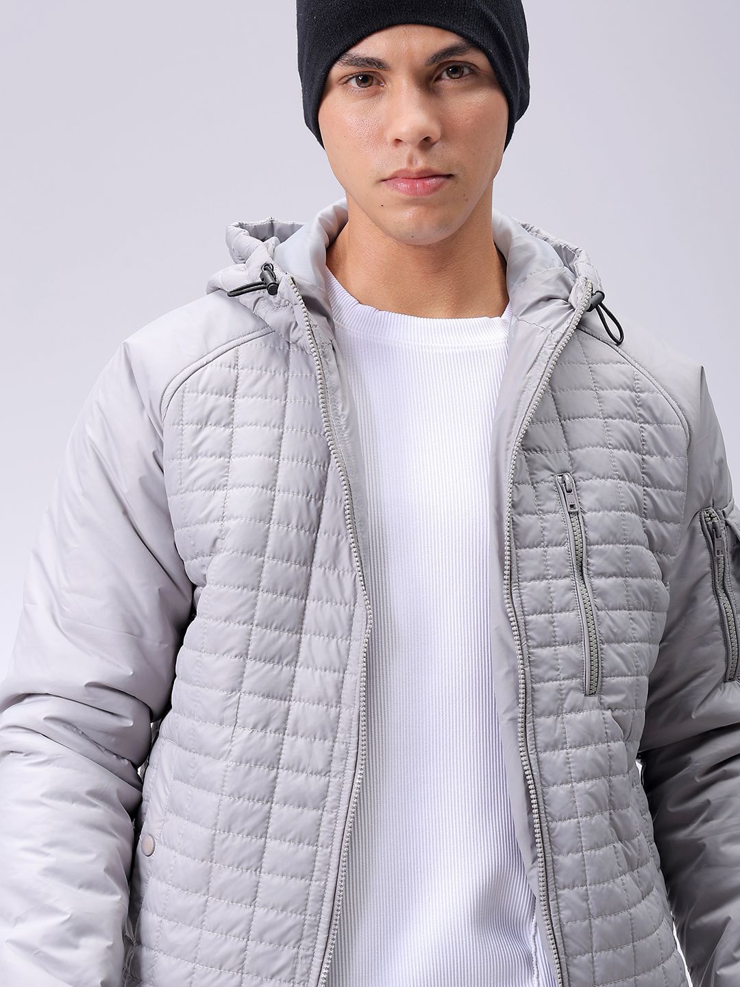 The Indian Garage Co Men Hooded Slim Fit Bomber Jacket