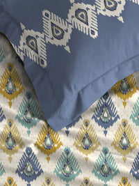 TRIDENT Beacon Yellow Dusk & Dawn Flat 144TC Queen Cotton Bedsheet Set