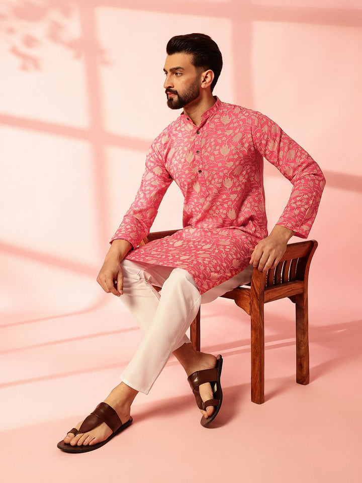 Anouk Men Floral Printed Regular Kurta with Pyjamas