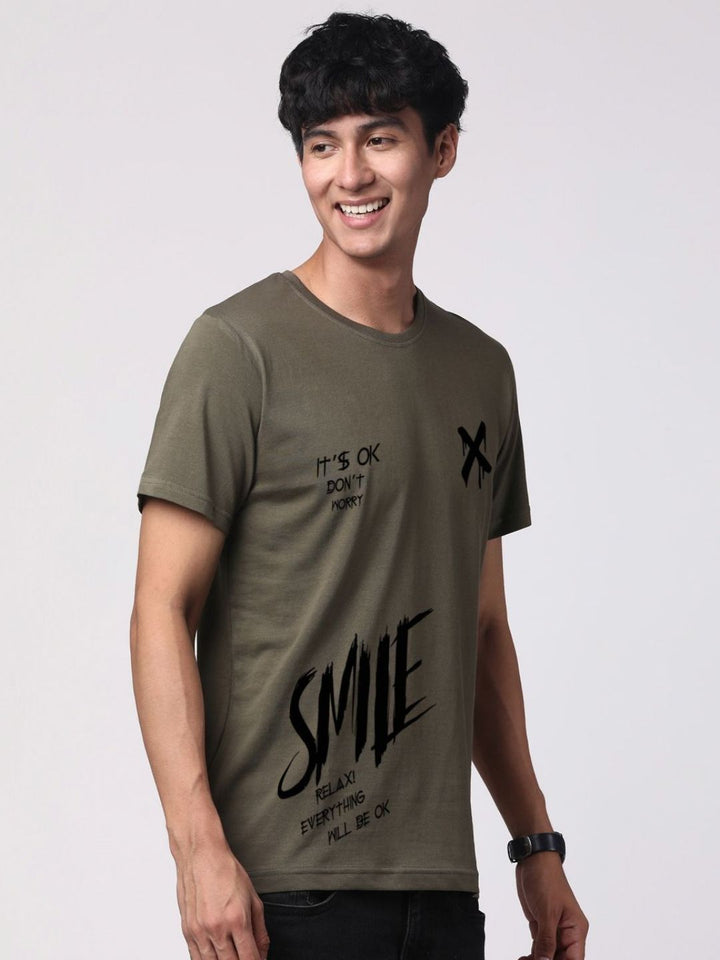 ADRO Lelaki Grafik Bercetak T-shirt Kapas Leher Bulat