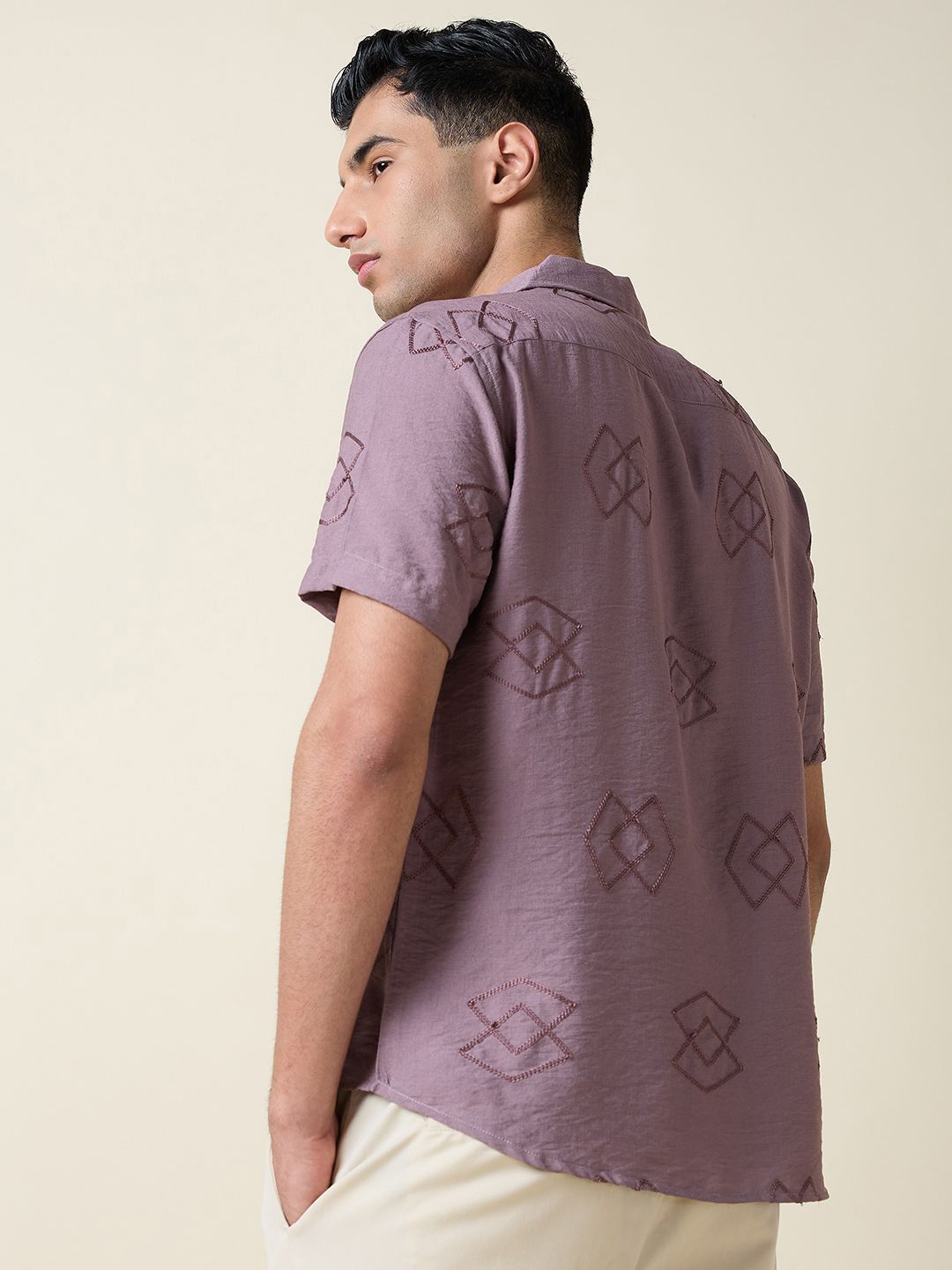 Thomas Scott Men Embroidered Regular Fit Casual Shirt
